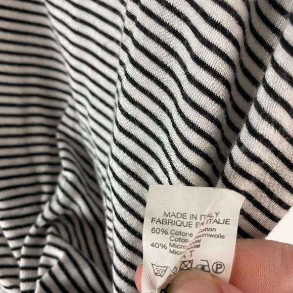 Brandy Melville twist front stripe top one size long sleeve black and white - Picture 2 of 4